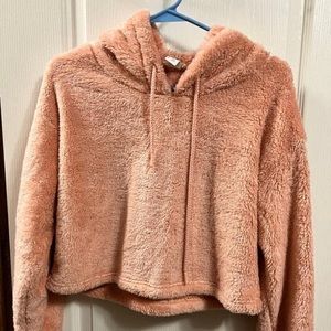 Forever 21 Cropped Fuzzy Hoodie